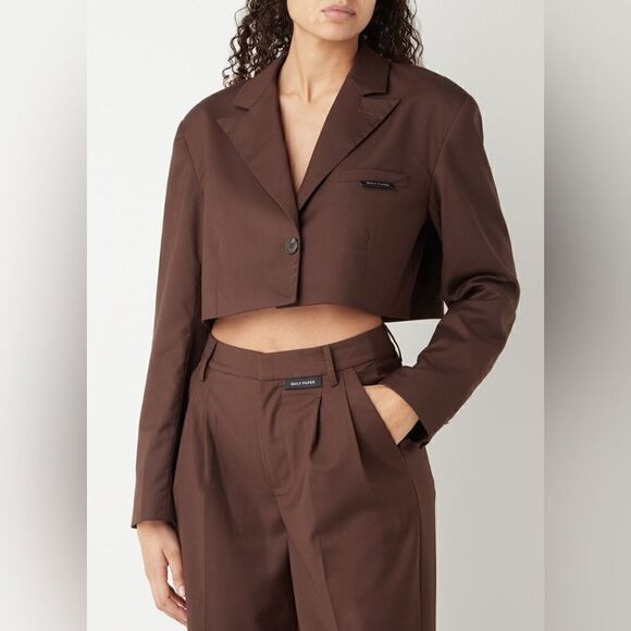 Daily Paper Marimba Brown Blazer Cropped Size XS - Picture 4 of 15